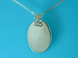Anhänger, Kettenanhänger, SOS-Medaillon, SOS-Silberanhänger in Silber 925/ooo - Bild 1 von 4