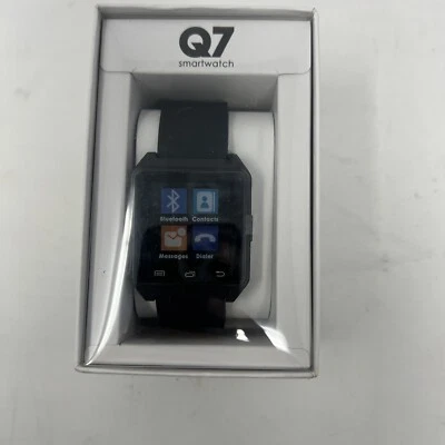 Q7 Black Smart Watch iOS And Android Compatible - NIB - Image 1 of 4