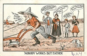 C-1915 Wetherbee perro granjero trabajador cómic humor postal indivisa 24-0337 - Imagen 1 de 2
