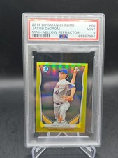 2014 Bowman Chrome Mini RookieJACOB DEGROM PSA 9 Yellow Refractor /25 Mets