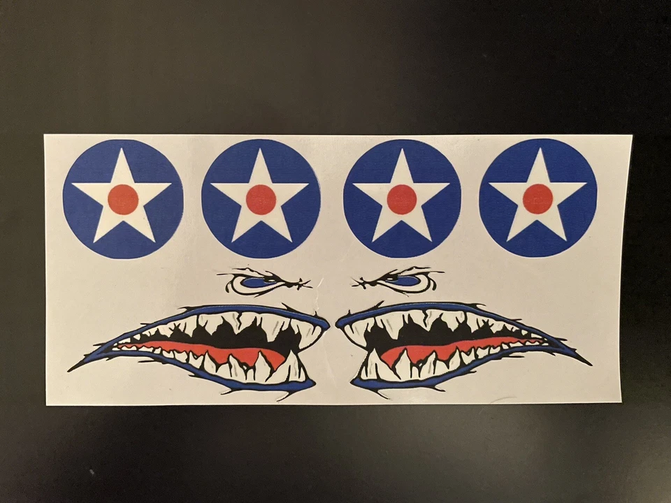 Cox .049 P-40 Warhawk Airplane Blue Sticker Set (Reproduction) - Image 1 of 1