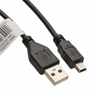 1m MINI USB Cable Sync & Charge Lead Type A to 5 Pin B Black - Afbeelding 1 van 8