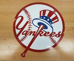 New York Yankees Logo 2 piece metal wall art plasma cut home decor MLB gift idea - Picture 1 of 1