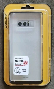 Lumion Diamont Samsung Galaxy NOTE 8 Protective Case Clear w/ Black Metallic Rim - Picture 1 of 3