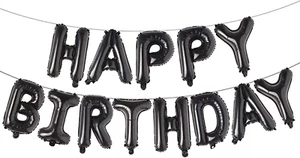 Happy Birthday Balloon Banner Letter Party Decorations, 16 Inch 3D Aluminum Foil - Picture 1 of 12