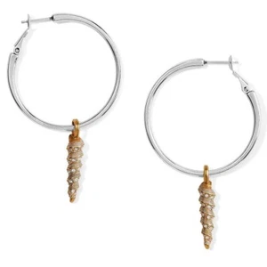 NWTag Brighton SHELLS Around the World CHARM HOOP Lever Back Earrings MSRP $98 - Picture 1 of 2