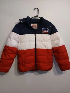 Levi's Boys Jacket Medium 10/12 Winter Jacket Red White And Blue Winter - Picture 1 of 6