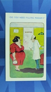 Saucy Comic Postcard 1930s Dentist Orthodontist Innuendo DO YOU NEED FILLING - Bild 1 von 2