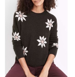madewell flower embroidered pullover sweater