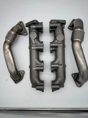 Colectores de escape de hierro dúctil portados Duramax de alto flujo con 01-04 V8-6,6 L LB7 Foto 1 de 4