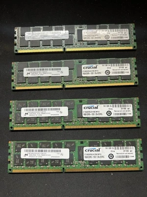 Crucial DDR3L 64GB(4 x 16GB) 1333MHz RDIMM DDR3L ECC REG Server Memory RAM Retro - Image 1 of 4