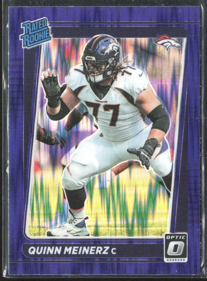 2021 Donruss Optic #262 Quinn Meinerz Purple Shock - Image 1 of 2