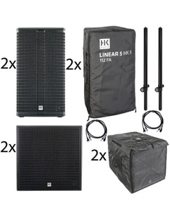 HK AUDIO LINEAR 5 MKII 2 X 118 SUBS 2 X 112FA TOPS WITH BAGS & POLES - Picture 1 of 3