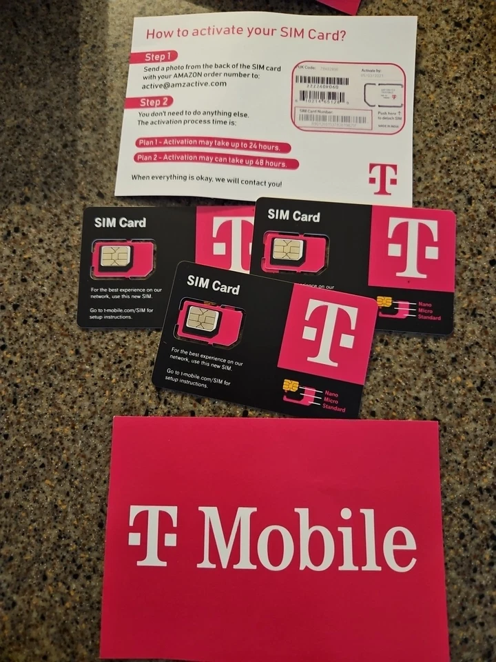 3X NEW T-MOBILE Triple SIM  Card  NANO, MICRO, R  4G 5G LTE ACTIVATION KIT - Image 1 of 1