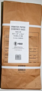 100 Stück Papier Beweis Beutel 8 1/8" x 6" x 15 3/4" Tatort Sammlung - Bild 1 von 3