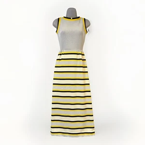Vintage 60's Women's Great Shape by Gay Gibson Sleeveless Maxi Mod Dress SIze XS - Picture 1 of 14
