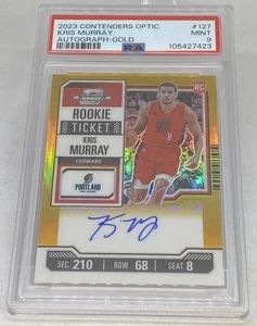 Contenders Optic Kris Murray RC 2023 novato automático dorado #1/10 PSA 9 como nuevo Pop 2 - Imagen 1 de 11