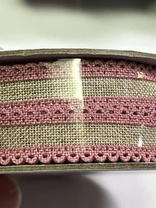 Rococo Rose Scalloped Linen Stampin Up Ribbon 10 Yards 1/2” Wide Retired #7016 - Picture 1 of 1