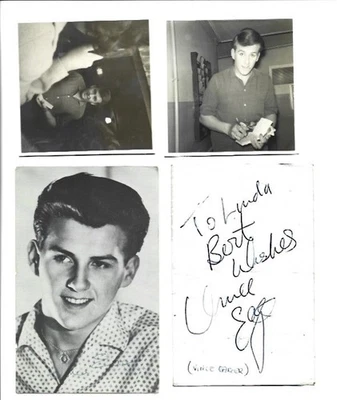 Y1615/ Vince Eager UK Sänger 2 Fotos, 1 AK, 1 Autogramm  - Bild 1 von 2