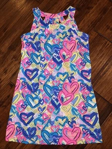 Lulu B Heart Print Dress Halter Neck Sleeveless Stretch Nylon Womens L .99 - Bild 1 von 3
