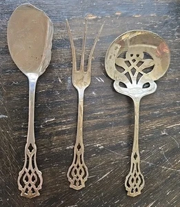 Vintage Lunt Chippendale Jelly Spoon,lemon Fork, Bonbon/nut Spoon Sterling - Picture 1 of 6