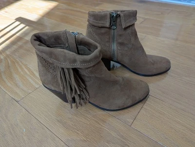 Sam Edelman Women's Louie Brown Suede Booties With Fringe Size 9 - Image 1 of 4