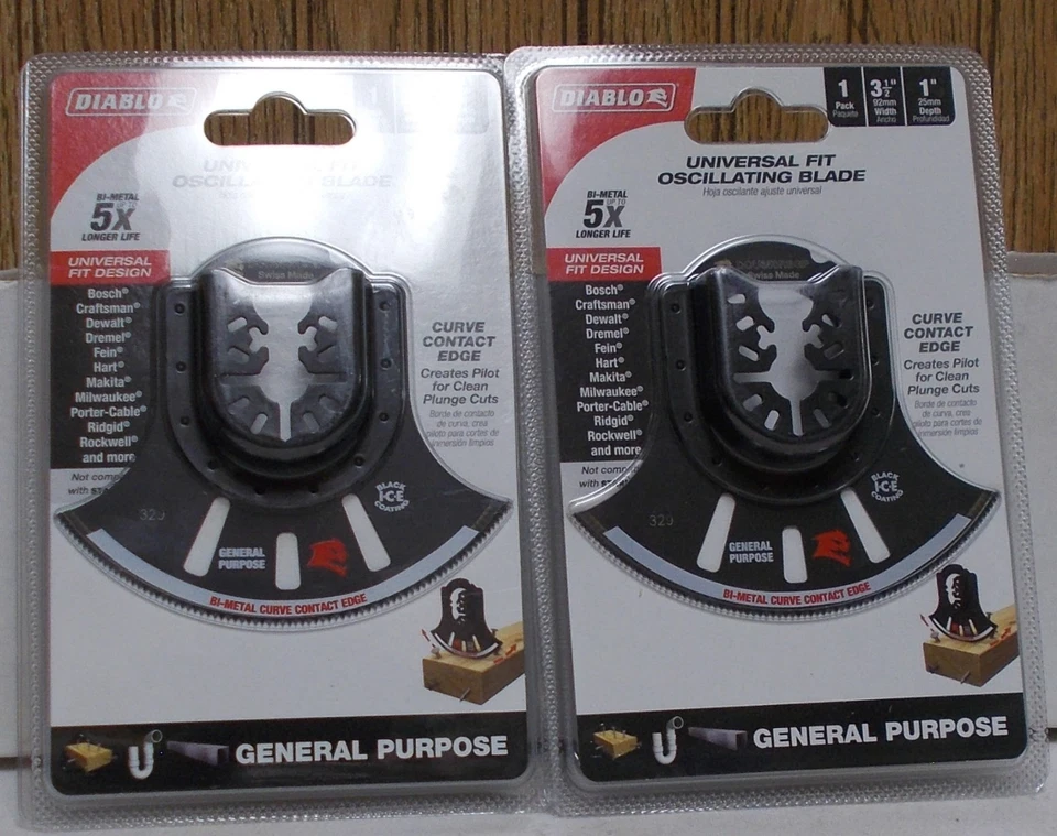 Diablo DOU350RBGP 3-1/2" Ajuste Universal Hoja Oscilante Bimetálica (Lote de 2) Foto 1 de 1
