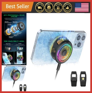 Magnetischer Handy Kühler Lüfter für Gaming, RGB Licht, Tragbare Kühlung für iPhone/Und - Bild 1 von 8