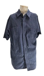 Sugar Cane Light Men's Shirt Extra Large Blue Striped Work Railroad - Picture 1 of 10