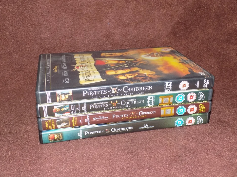 Pirates of the Caribbean 1-4 DVD (2013) Chow Yun-Fat, Verbinski (DIR) cert 12 4 - Image 1 of 1