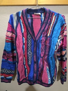 Vintage Aklanda Australian Made Pure New Wool Sweater Cardigan Men's Medium - Picture 1 of 7