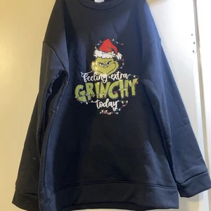 Feeling Extra Grinch Today Christmas Grinch Warm Sweatshirt Medium Long Warm  - Picture 1 of 3