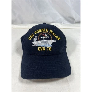 USS Ronald Regan Hat/Cap Navy BlackCVN 76 Hook and Loop Close - Picture 1 of 6