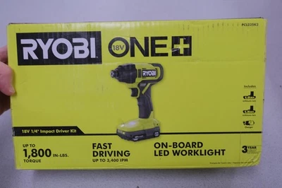 RYOBI ONE PLUS PCL235K2 18V 1/4" IMPACT DRIVER KIT BRAND NEW FREE SHIPPING - Image 1 of 2