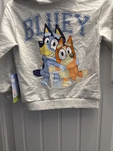 BLUEY zip up Hoodie. 4T or 2T. NWT. Gray - Picture 1 of 12