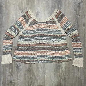 Free People 'Lost In The Forest' Cropped Sweater – Size L - Boho Style - Picture 1 of 5