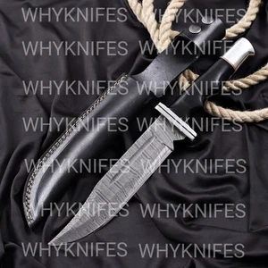 Custom Damascus Steel Scream Bowie Knife Full Tang Handmade Hunting Knife NoTRIF - Picture 1 of 9