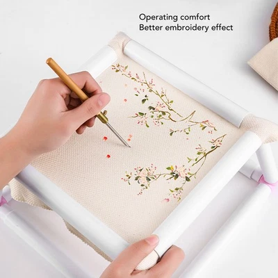Embroidery Frame Lap Stand Cross Stitch Stitching Holder Set Rectangular Plastic - Image 1 of 4