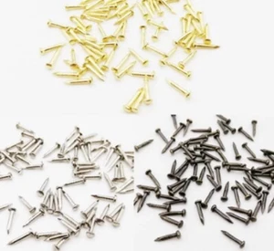 Asst Sizes Colours Brass Pins 1.2mm Nails Small Round Head Tack Wall Hanging T1 - Picture 1 of 6