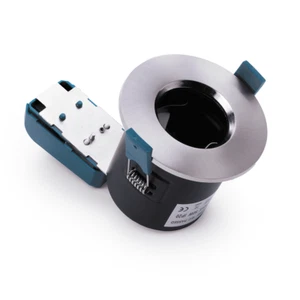 HiSPEC Brisbane Fire Rated GU10 Fixed Downlight Satin Chrome IP20 HSFRDLSC - Picture 1 of 1