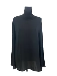 Treasure & Bond Size M Black Sheer Boat Neck Tunic Blouse NEW - Picture 1 of 8