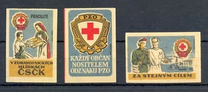 CZECHOSLOVAKIA ? 3 x POSTER STAMP = RED CROSS= (*) - F/VF  - Picture 1 of 1