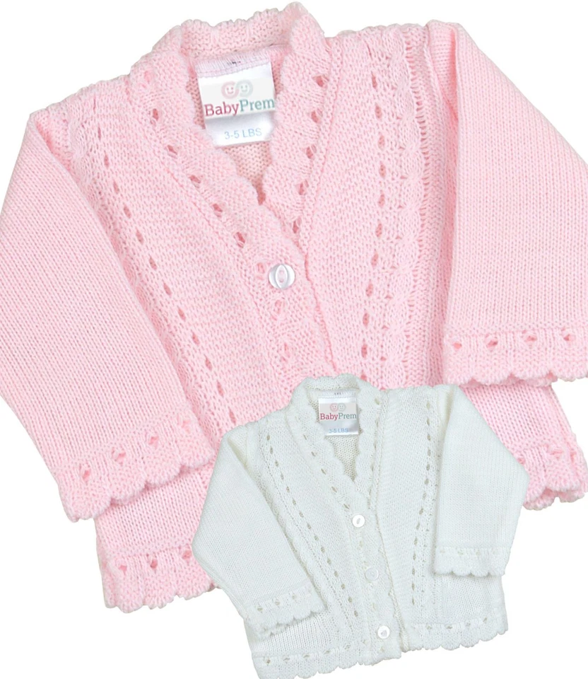 BabyPrem PREMATURE Baby Clothes Cardigan Small Tiny Baby Knitted Cardigans 3-8lb