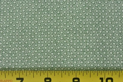 34" de largo, vintage, círculos crema sobre edredón de algodón verde, P7616 Foto 1 de 4