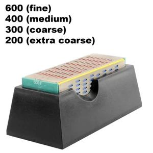 Sharpening Stone Hone Block Diamond Kitchen Knife Sharpener 4 Sided Whetstone - Picture 1 of 6