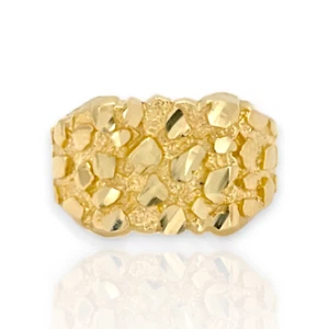 Medium Nugget Square Ring - 10K Yellow Gold - Picture 1 of 17