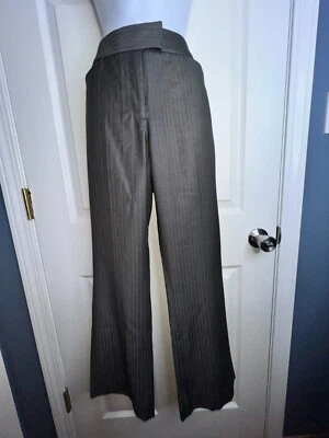 Pantalón de vestir clásico XS Calvin Klein para mujer 2 grises a rayas acampanado pierna XS Foto 1 de 4