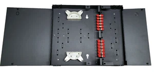 24 Fiber Dual Door Wall Mount w/ 24 ST Adapters, Patch Only Singlemode/Multimode - Picture 1 of 6
