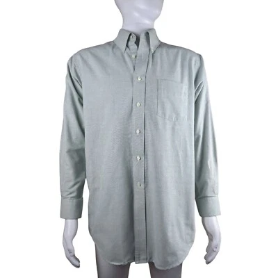 Camisa de vestir Massini para hombre mediana verde Oxford abotonada negocios informal oficina Foto 1 de 4