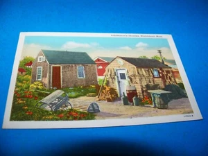 Lobsterman's Shanties Marblehead, Massachusetts Vintage Postcard 1948 - Picture 1 of 2